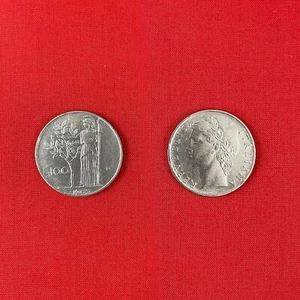 100 Lires Pièce de monnaie Italie 1965 Minerve et oliver - Imagen 1 de 4