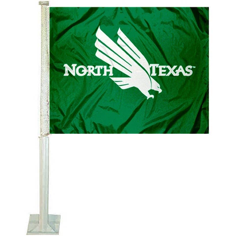North Texas Mean Green Car Auto Window Flag Cover