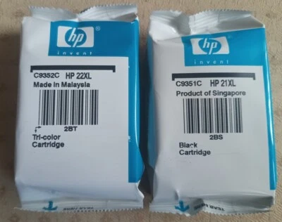 Original HP 21XL + 22XL Tintenpatronen C9351AE C9352AE - HP 21 HP 22 Extra Large - Bild 1 von 4