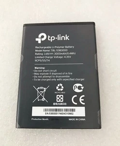 TBL-53B3000 Nowy oryginalny akumulator 3000mAh do routera Wifi TP-LINK M7650 M7450 - Zdjęcie 1 z 2