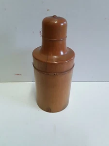 Deckeldose Buchsbaumholz handgedrechselt Flaschenform Holzgewinde antik 1860 rar - Bild 1 von 5