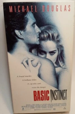 Basic Instinct (1992) VHS Sharon Stone Michael Douglas Thriller Rated R  - Image 1 of 3
