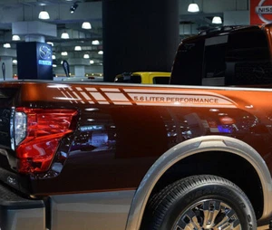 Fits Nissan Titan Pro-4x Off Road Decals Side Bed Stripes 4x4 Vinyl Graphics x2 - Picture 1 of 9
