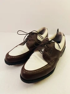 Footjoy DryJoys Damen-Golfstollen 99133 weiß/braun Leder Größe 8M - Bild 1 von 10