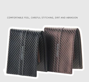 S5 Hombres Hombres Plegable Fibra de Carbono Cuero PU Identificación Tarjeta de Crédito Billetera Plegable - Imagen 1 de 22