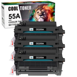 3PK CE255A 55A Toner Cartridge for HP LaserJet Enterprise P3015dn Pro MFP M521dn - Picture 1 of 12