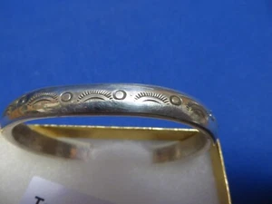TAOS Native American Indian Bench Made Solid Sterling Silver Bracelet Signed - Picture 1 of 4