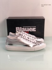 Sportschuhe Aus Leder Silber Blauer Frau Nummer 39 Modell Niedrig Top