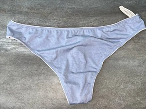 VINTAGE VICTORIA’S SECRET Purple Silky Smooth Everyday Thong Panty New - Picture 1 of 5