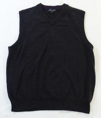 Garret Scott Suéter Chaleco Para Hombres Grande Púrpura Oscuro Extra Fina Lana Merino Cuello en V Foto 1 de 4