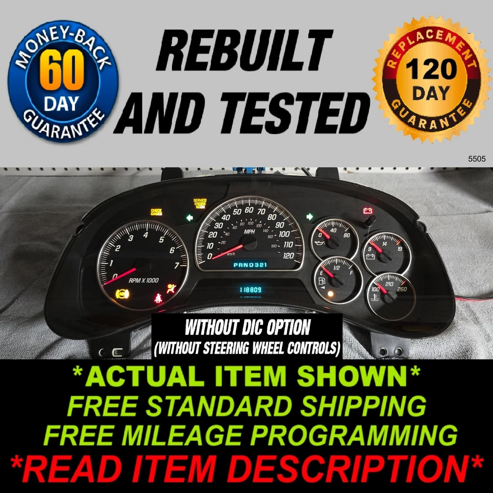 GMC Envoy Gauge Cluster 2002-2009 Foto 1 de 4