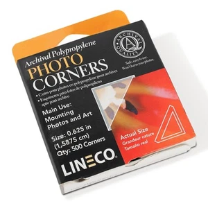 Esquinas de fotos de archivo sin ácido Lineco Infinity de 0,625". Autoadhesivo, presión - Imagen 1 de 7