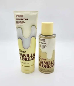 Victoria's Secret Pink Creme Vanilla & Dreamy Body Mist & Lotion Set of 2 - Picture 1 of 3