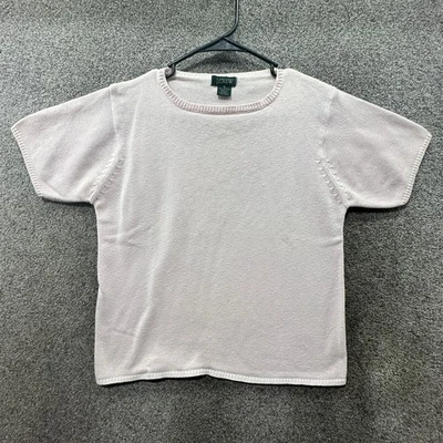 Suéter Top Vintage J Crew Mujer Pequeño Rosa Tejido Algodón Manga Corta Preppy Foto 1 de 4