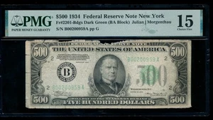 AC 1934A $500 FIVE HUNDRED DOLLAR BILL New York PMG 15 comment - Picture 1 of 2
