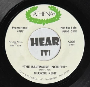 Hot Murder Country Bopper 45 GEORGE KENT Baltimore Incident ATHENA promo rare - Picture 1 of 4