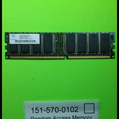 Nanya NT256D64S88C0G 5T 256MB DDR-400 (PC-3200) PC-3200U RAM Memory - Image 1 of 2