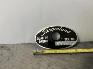 Slingerland Artist Drum Badge from a 90s Artist Blk/Silver excellent Cond! - Picture 1 of 4
