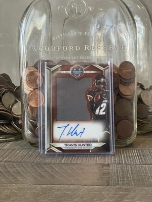 2023 Bowman Best University - Travis Hunter relíquia jumbo adesivo usado jogador automático - Imagem 1 de 2