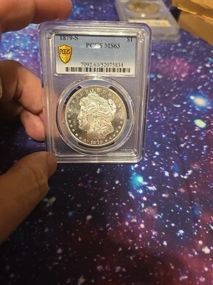 Dólar Morgan 1879-s graduación profesional MS63 ¡Anverso Prooflike! Foto 1 de 3