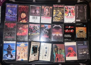 Vintage Rock Metal Cassette Lot 19 Metallica Iron Maiden Megadeth Black Sabbath - Picture 1 of 13