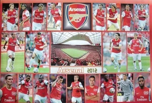 ARSENAL ASIAN FOOTBALL POSTER: PLAYERS, STADIUM & LOGO, Soccer, UEFA League  - Picture 1 of 1