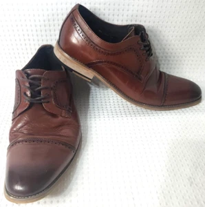 Stacy Adams Men Dickinson Cap Toe 25066 Congac Leather Oxfords Size 12 Shoes - Picture 1 of 14