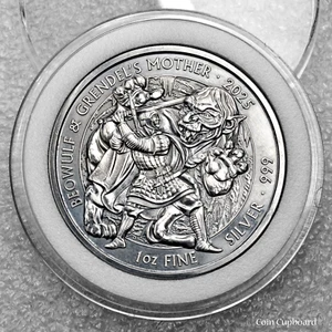 2025 - Beowulf & Grendel's Mother - 1oz .999 Silber Antikmedaille - Bild 1 von 2
