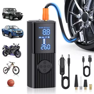 150PSI LCD Elektrische Luftpumpe 9000mAh Akku Auto Reifen Druckluft Kompressor - Bild 1 von 8