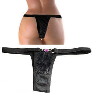 Perizoma sexy da donna trasparente in pizzo tanga brasiliana nero intimo hot - Foto 1 di 12