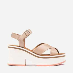 Sandalias Robert Clergerie Courtney Beige Plataforma Bloque Piel de Cordero Cuero Talla EU 37 - Imagen 1 de 14