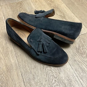 Mocassini mocassini Tod's scarpe uomo taglia US 8,5 UK 7 blu scamosciato nappa - Foto 1 di 11