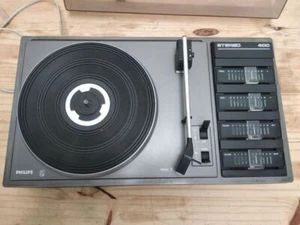 Reproductor de vinilo vintage estéreo philips tipo 22 AF 400 funcionando 1980 raro - Imagen 1 de 9