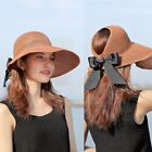 Ponytail Crochet Wide Brim Sun Hats Beach Cap Scallop Cap Women's Hat Caps