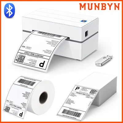 MUNBYN 4x6 Shipping Label Printer Bluetooth Thermal Printer for USPS FedEx UPS - Image 1 of 4