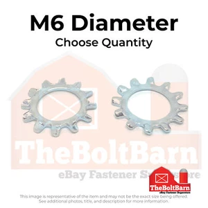 Arandelas externas con bloqueo de dientes M6 clase 10 zinc transparente (elige la cantidad) - Imagen 1 de 7