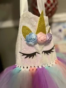 Unicorn Dress & Headband for Girls. Tutu Dreams Handmade Sequin. Size 5-6 yrs. - Picture 1 of 16