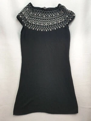 Vestido Suéter Rue21 XL Negro Con Acentos Grises y Plateados Manga Corta Foto 1 de 4