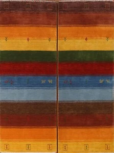 Authentic Handcrafted Tribal Multi-Colored Rug Gabbeh Indian 3x8 ft. Rug Runner - Zdjęcie 1 z 20