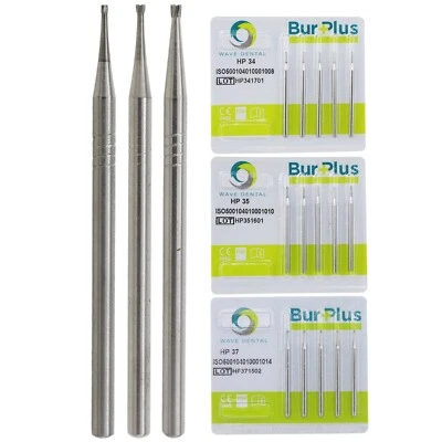 Wave Dental Carbide Burs For Slow Speed Straight Handpiece HP 34 35 37 Midwest - Image 1 of 4