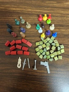 Toy Game pieces, Monopoly, Clue, Wooden game movers, Plastic game movers, Used - Picture 1 of 19