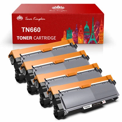 4 Pack Toner Cartridge TN660 TN630 Compatible For Brother DCP-L2540DW L2520DW - Image 1 of 4