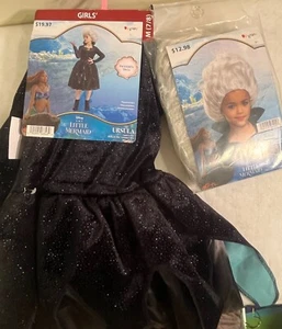 Neu Verkleidung kleine Meerjungfrau Ursula Kinderkostüm und Perücke Gr. Mädchen M 7/8 Kleid - Bild 1 von 11