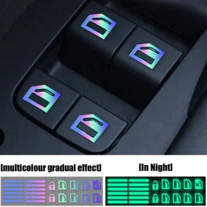 Universal Car Window Door Switch Stickers Luminous Decal Interior Accessories - Picture 1 of 12