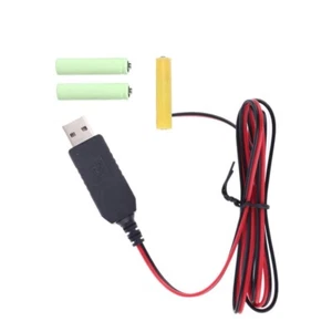 Eliminateurs de Batterie USB 5V Remplacer 3x 1.5V LR03 AAA Câble d'alimentation Batterie factice - Photo 1/10