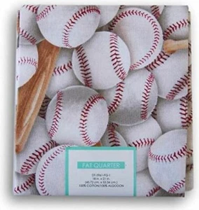 Fat Quarter - Pipistrelli da baseball sportivi 18" x 21" pezzo tessuto cotone pretagliato M203.16 - Foto 1 di 1