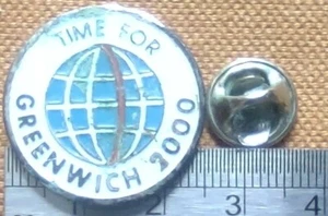 Vintage Enamel Pin Badge Time For Greenwich 2000 - Picture 1 of 2