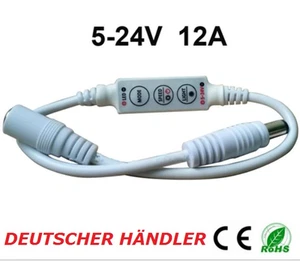 █► Mini controlador atenuador regulador para tiras LED con adaptador 5 - 24V a 12A - Imagen 1 de 1