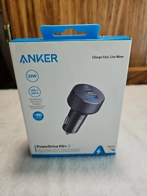 Cargador de coche ANKER PowerDrive PD+ 2Prt 33W suministro de energía USB-C USB-A negro Foto 1 de 4