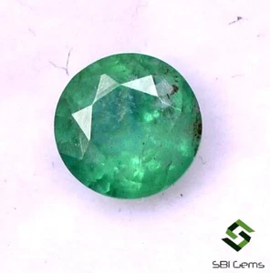 5.50 mm Certified Natural Emerald Round Cut 0.78 Cts Untreated Loose Gemstone - Picture 1 of 4